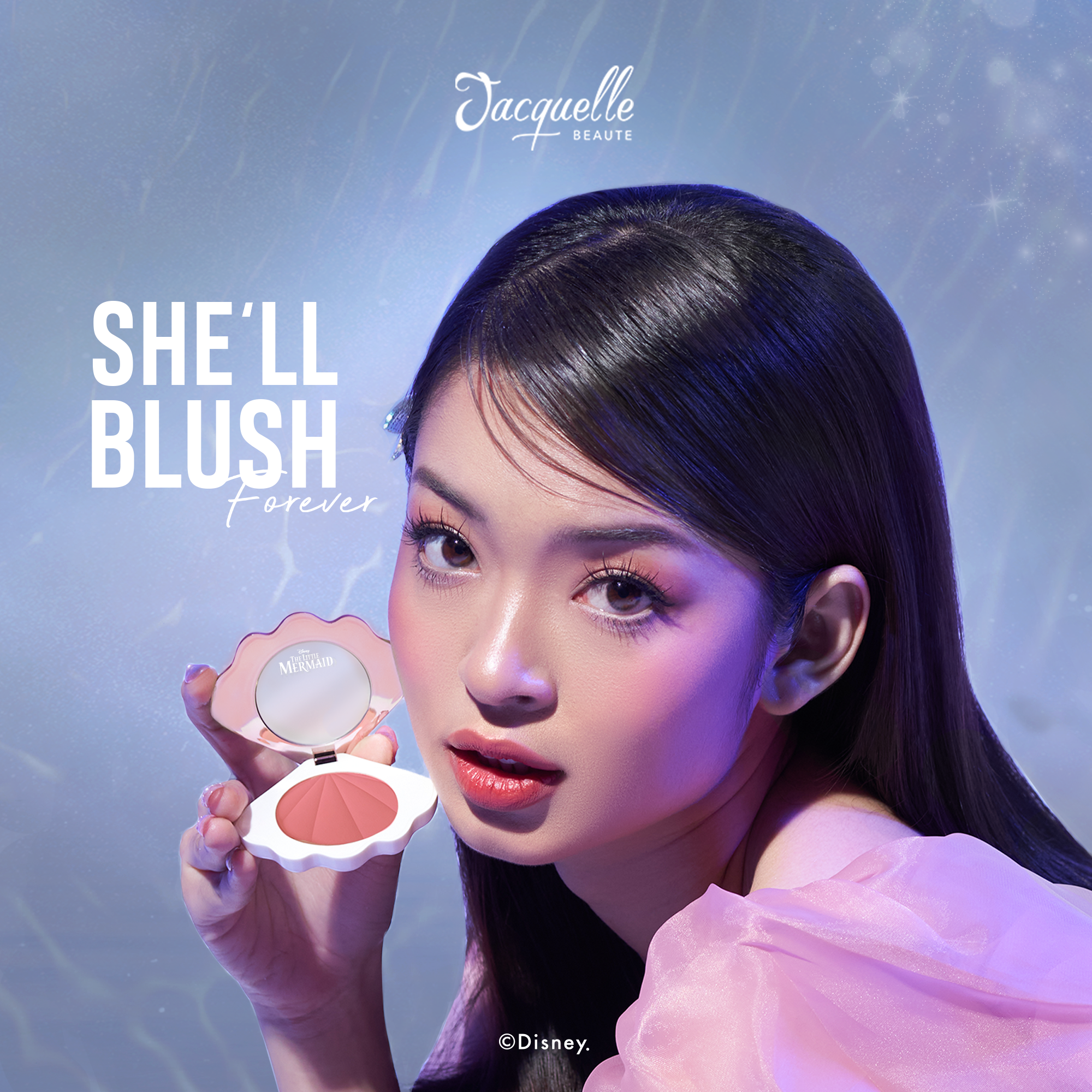 Jacquelle She'll Blush Pressed Powder Blush On - Disney Princess Ariel Edition