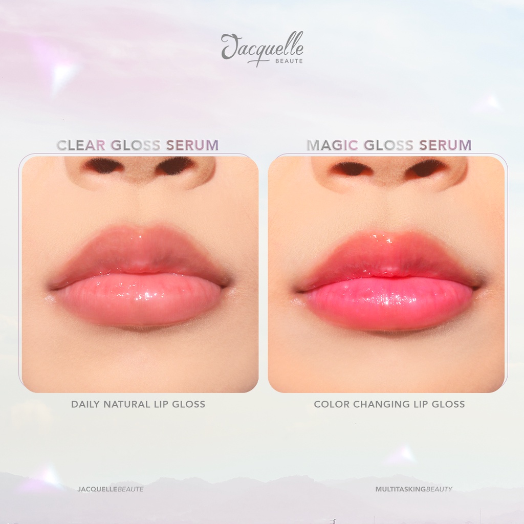Jacquelle Lip Gloss Series : Magic Gloss Serum - Clear Gloss Serum - Tinted Gloss Serum - Glitter Gloss Serum