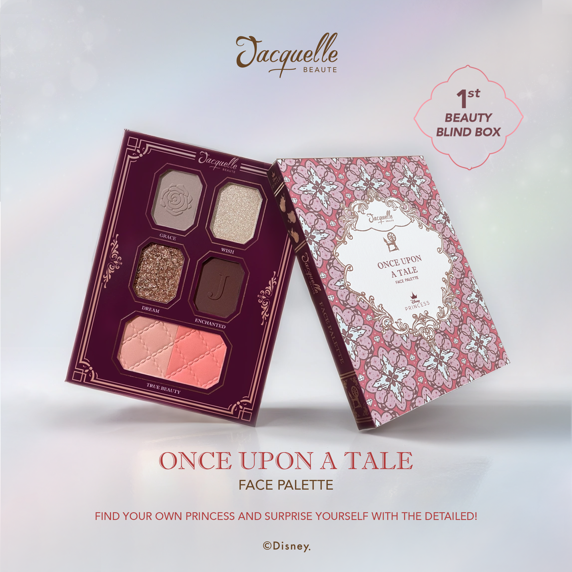Jacquelle Face Palette - Disney Princess Edition - Jasmine, Aurora, Ariel 