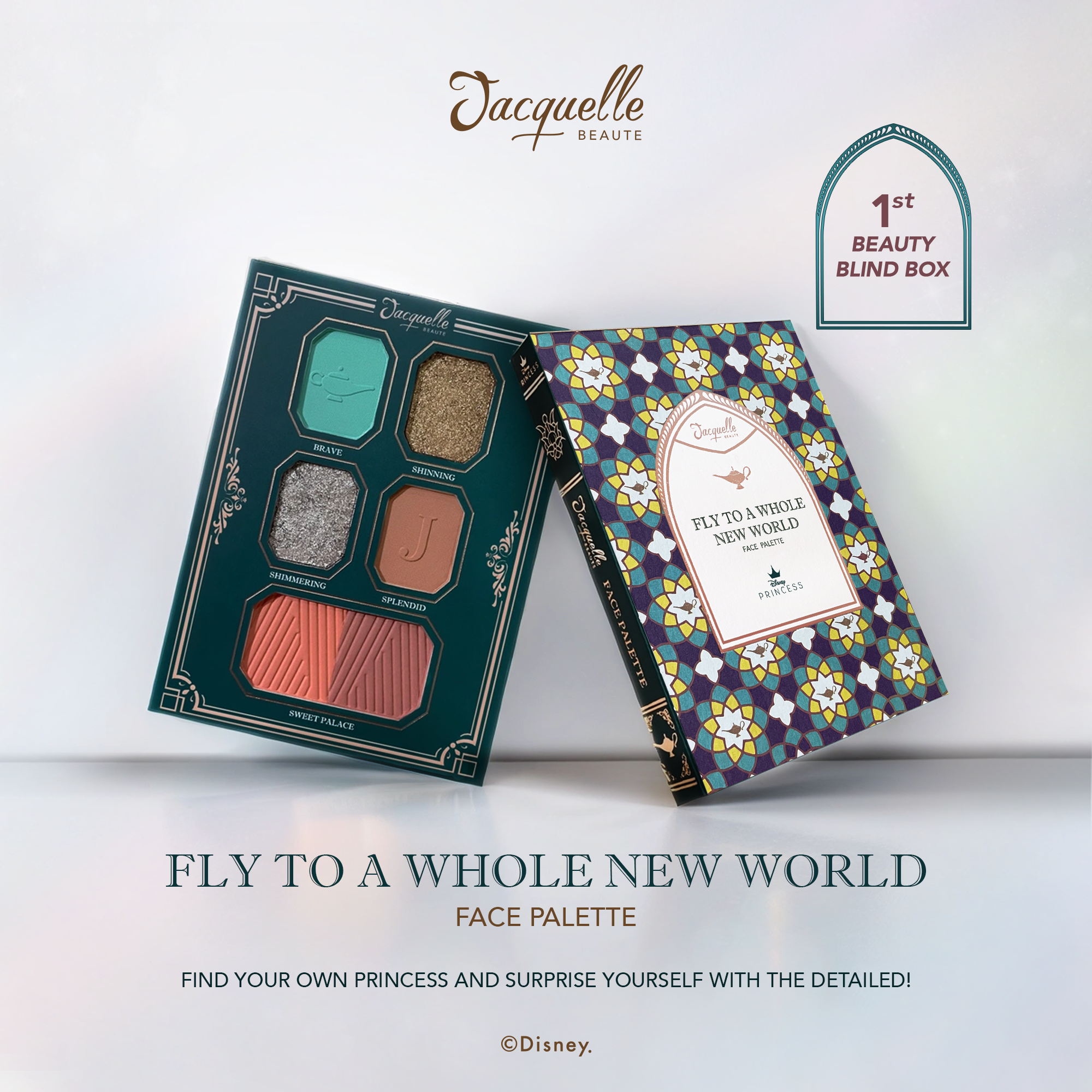 Jacquelle Face Palette - Disney Princess Edition - Jasmine, Aurora, Ariel 