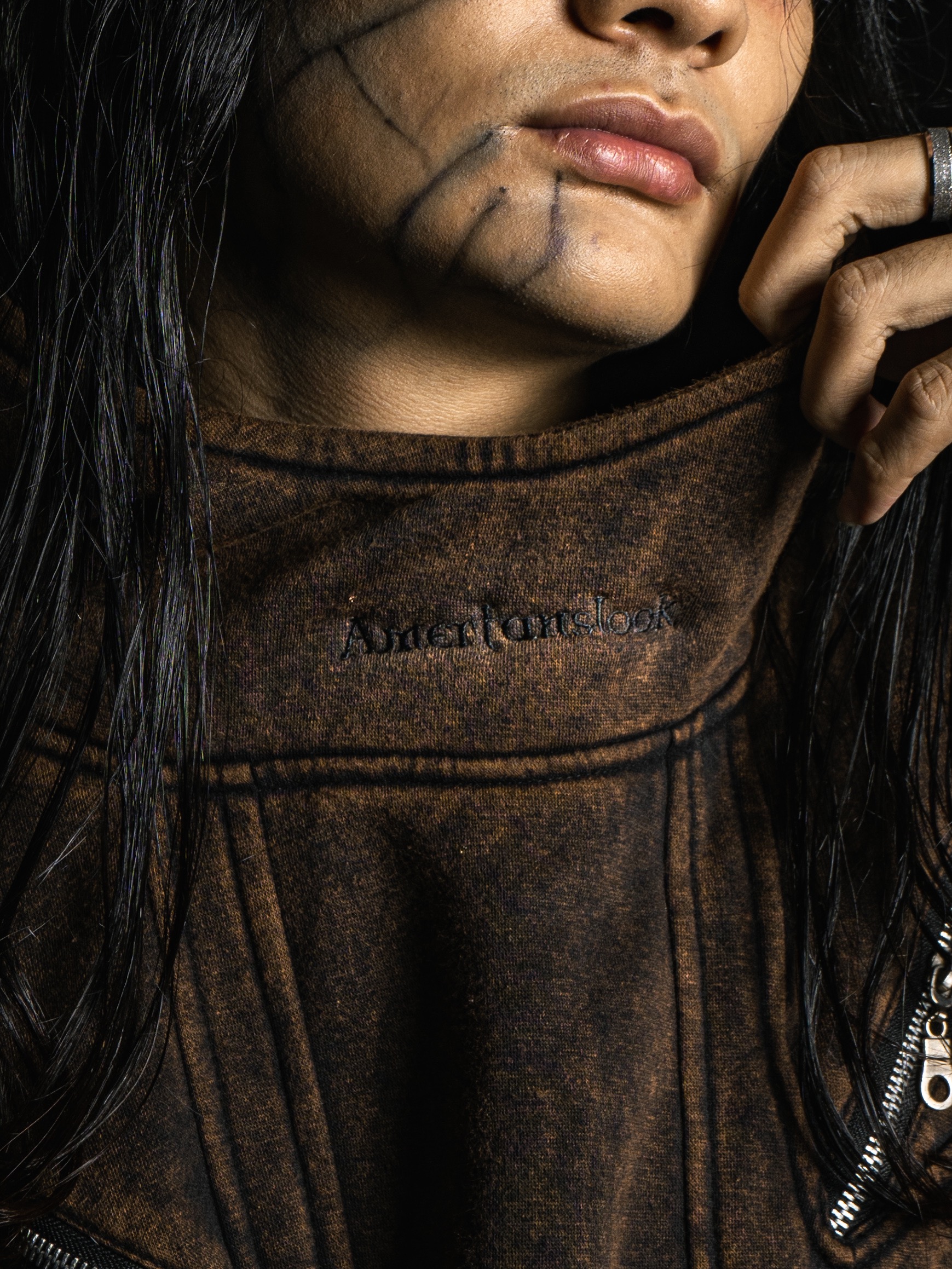Amertanslook Signature Hoodie - Boxy Cut Brown Unisex