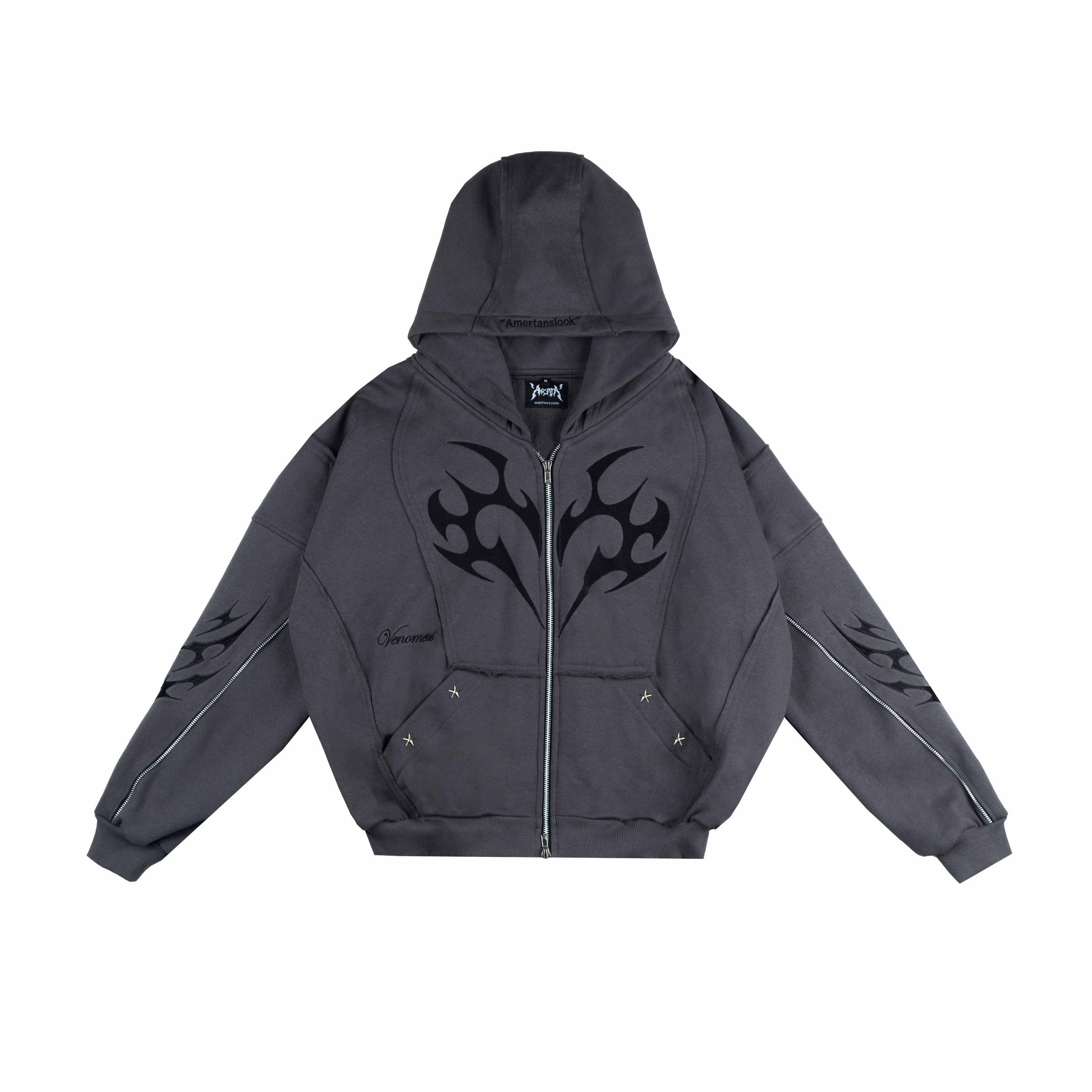 Amertanslook DamonHoodie - Boxy Cut GrayUnisex
