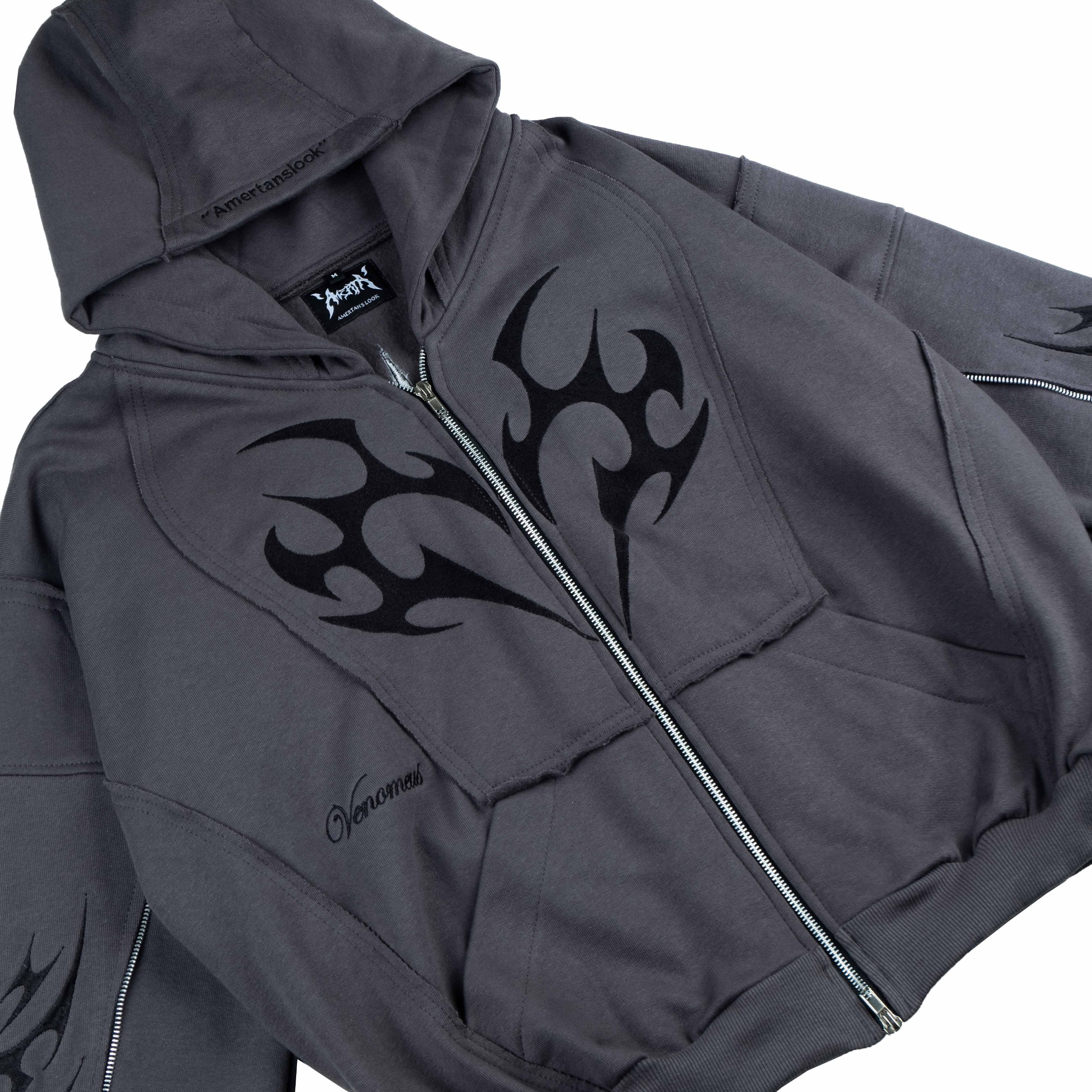 Amertanslook DamonHoodie - Boxy Cut GrayUnisex