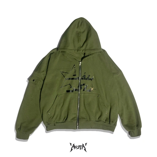Image of Hoodie double zipper tobat unisex -Amerta