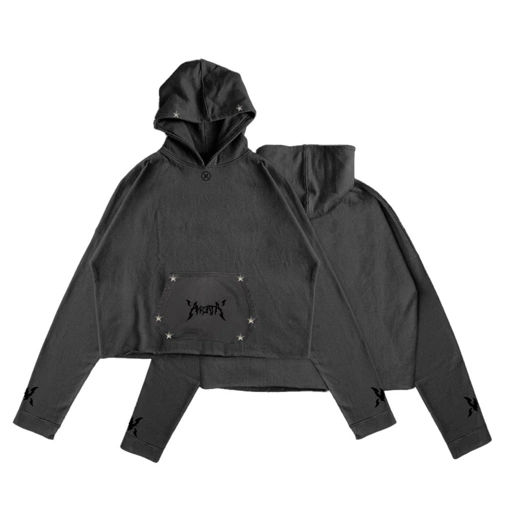 Image of Hoodie Boxy Oversize Cleon Unfinish gray unisex - Amerta