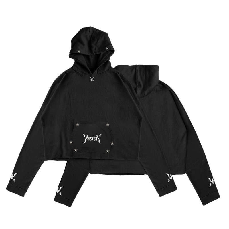 Hoodie Boxy Oversize Cleon Unfinish hitam unisex - Amerta