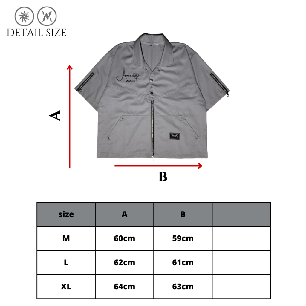 Workshirt Boxy Double Zipper Elits Unisex -Amerta