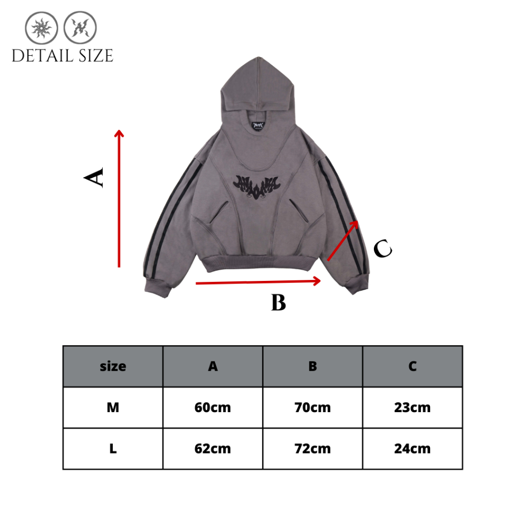 Amertanslook Inshaf Hoodie - Boxy Cut Gray Unisex