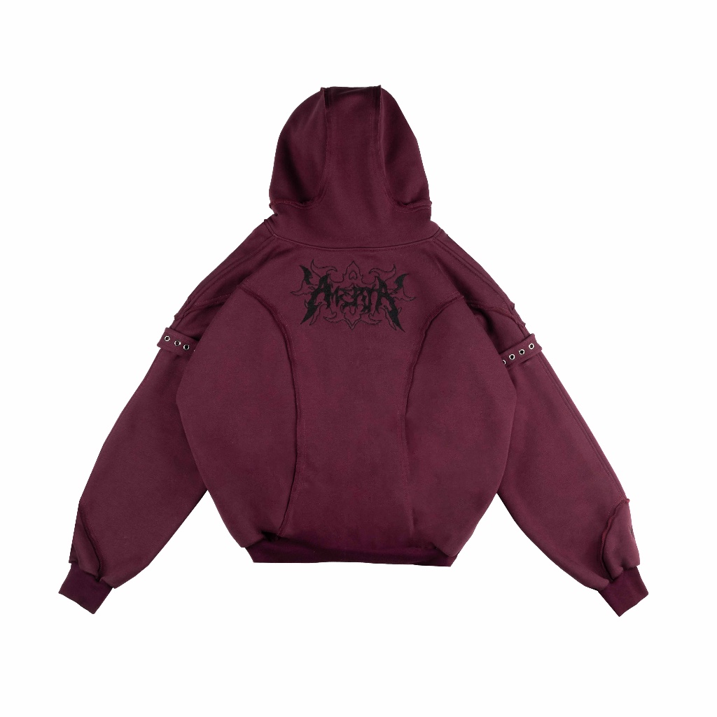 Amertanslook Fusion Hoodie - Boxy Cut Maroon Unisex