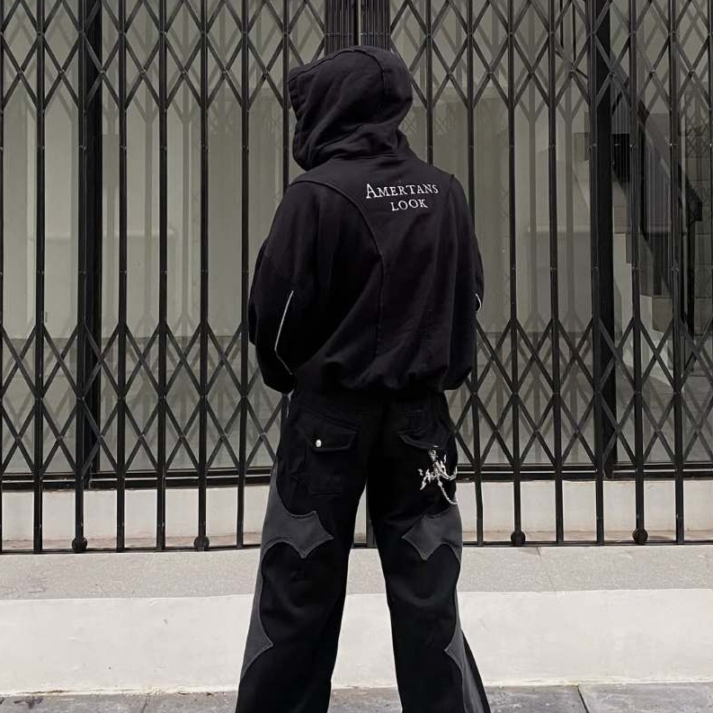 Amertanslook Barz Balaclava Hoodie - Boxy Cut Black Unisex