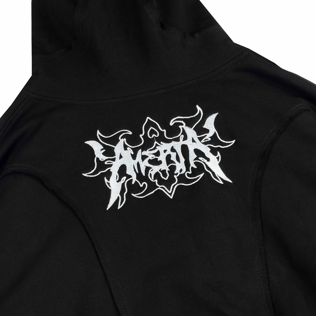Amertanslook Fusion Hoodie - Boxy Cut Black Unisex