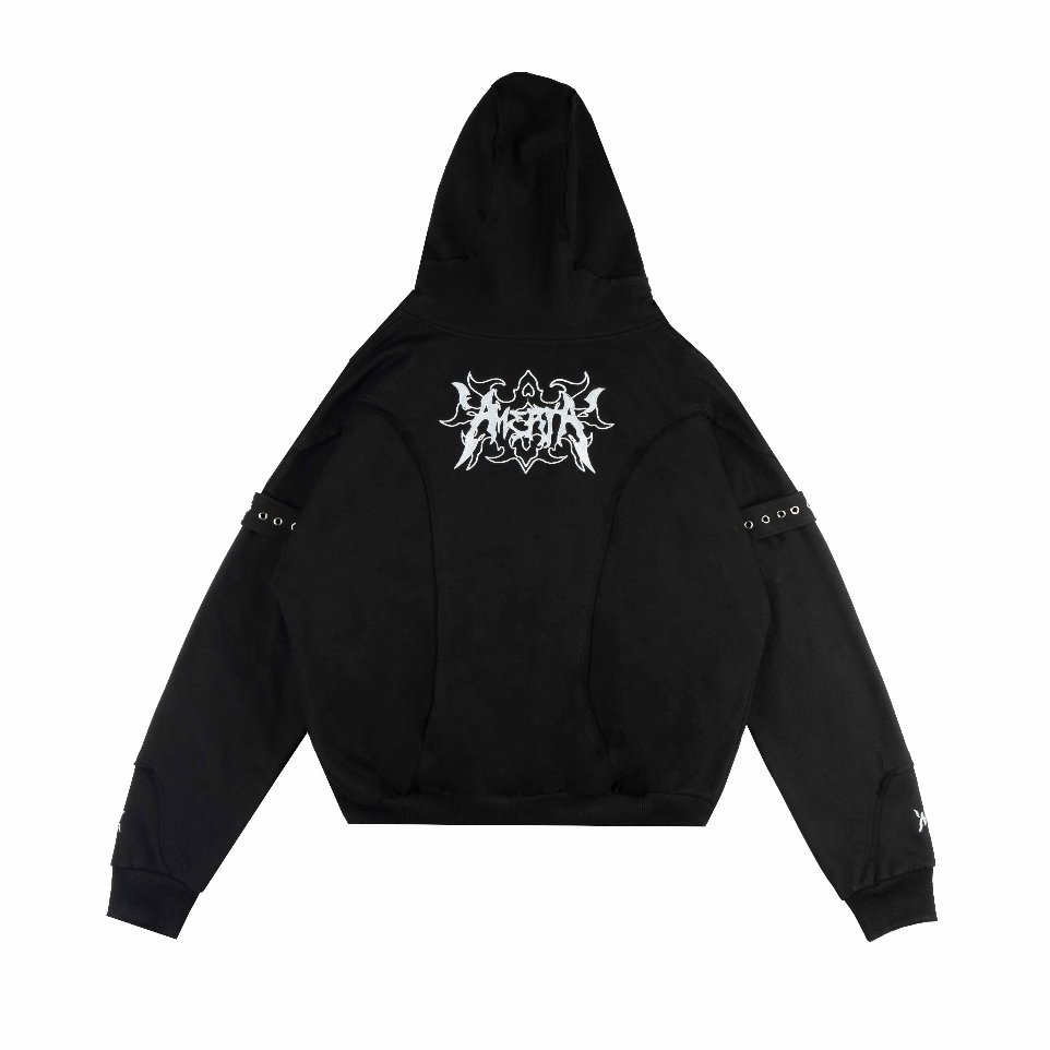 Amertanslook Fusion Hoodie - Boxy Cut Black Unisex