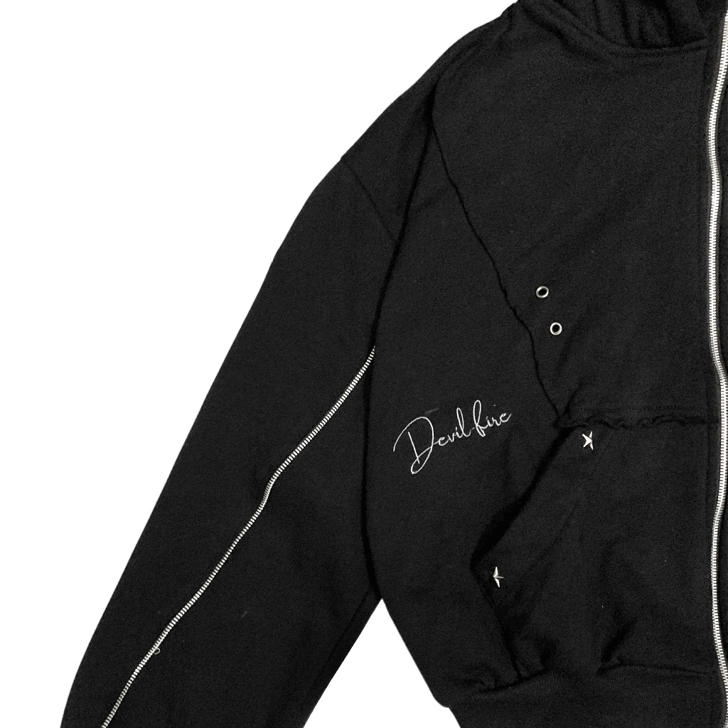 Amertanslook Barz Balaclava Hoodie - Boxy Cut Black Unisex