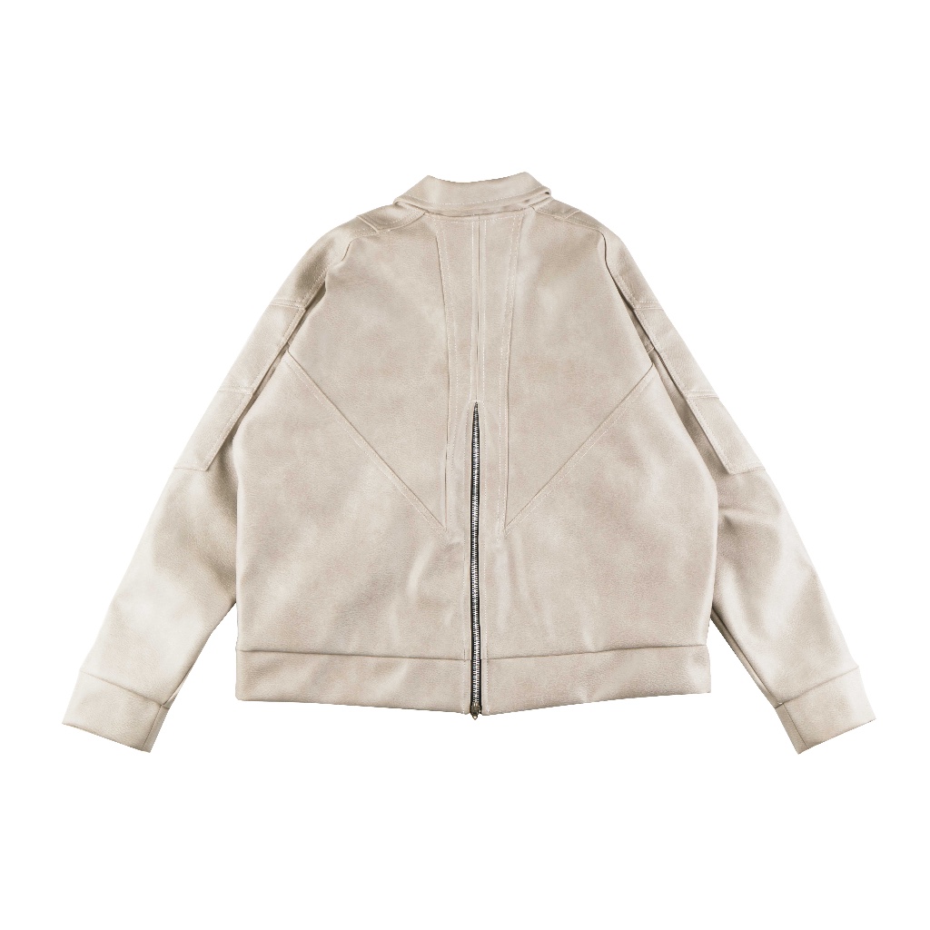 Amertans look Fortex Leather Jacket Cream Unisex