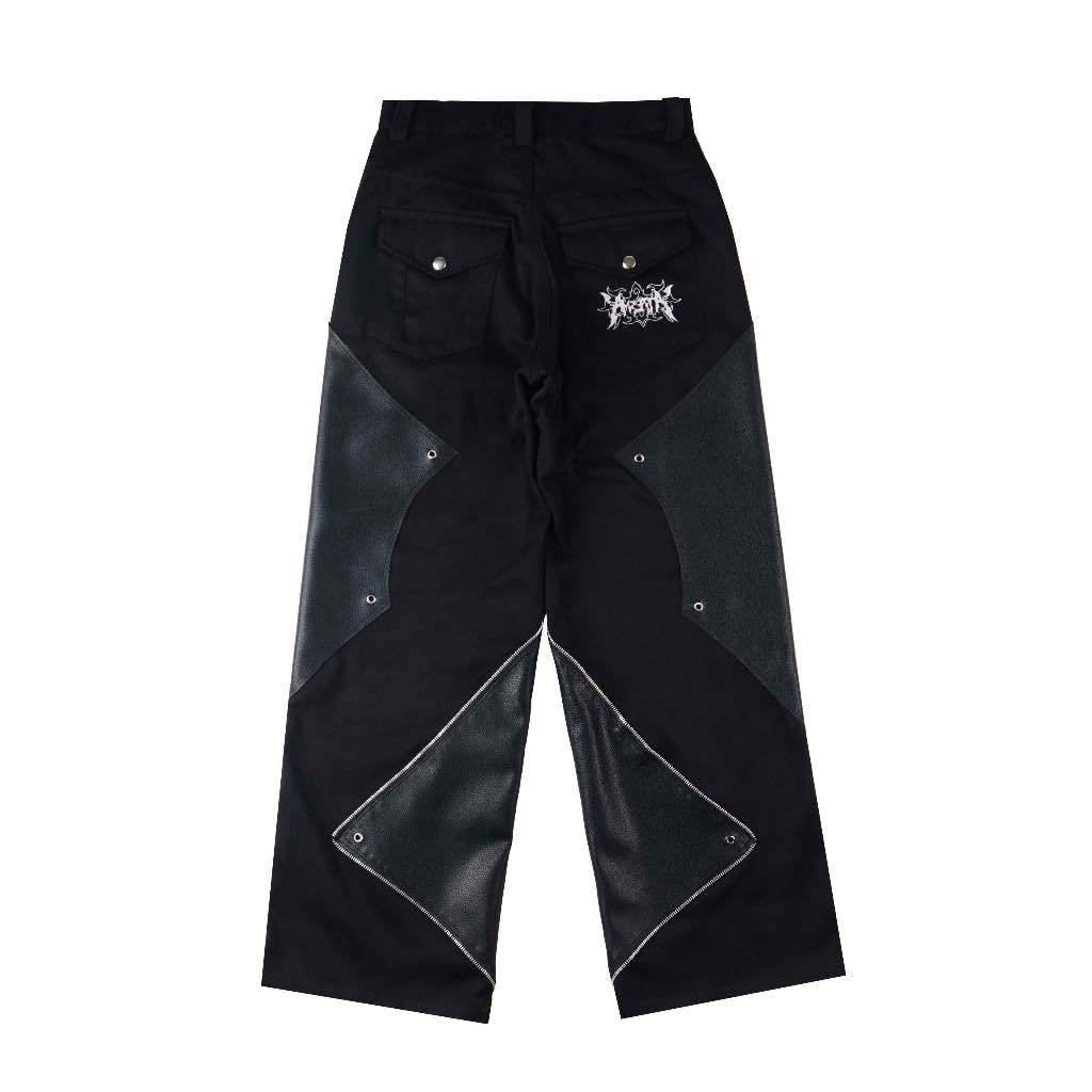 Amertanslook Void Leather Pants - Loose Cut Black Unisex