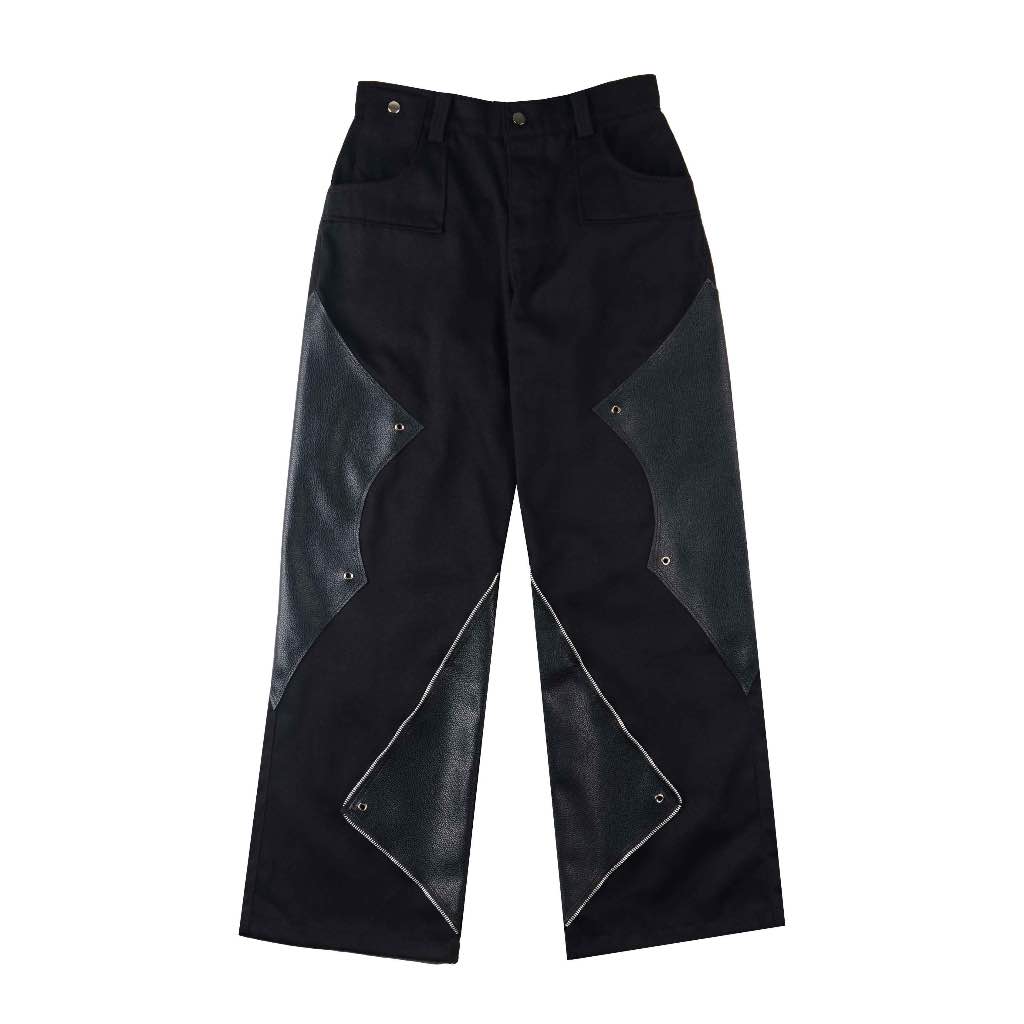 Amertanslook Void Leather Pants - Loose Cut Black Unisex