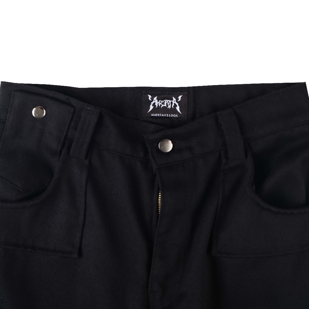Amertanslook Void Leather Pants - Loose Cut Black Unisex