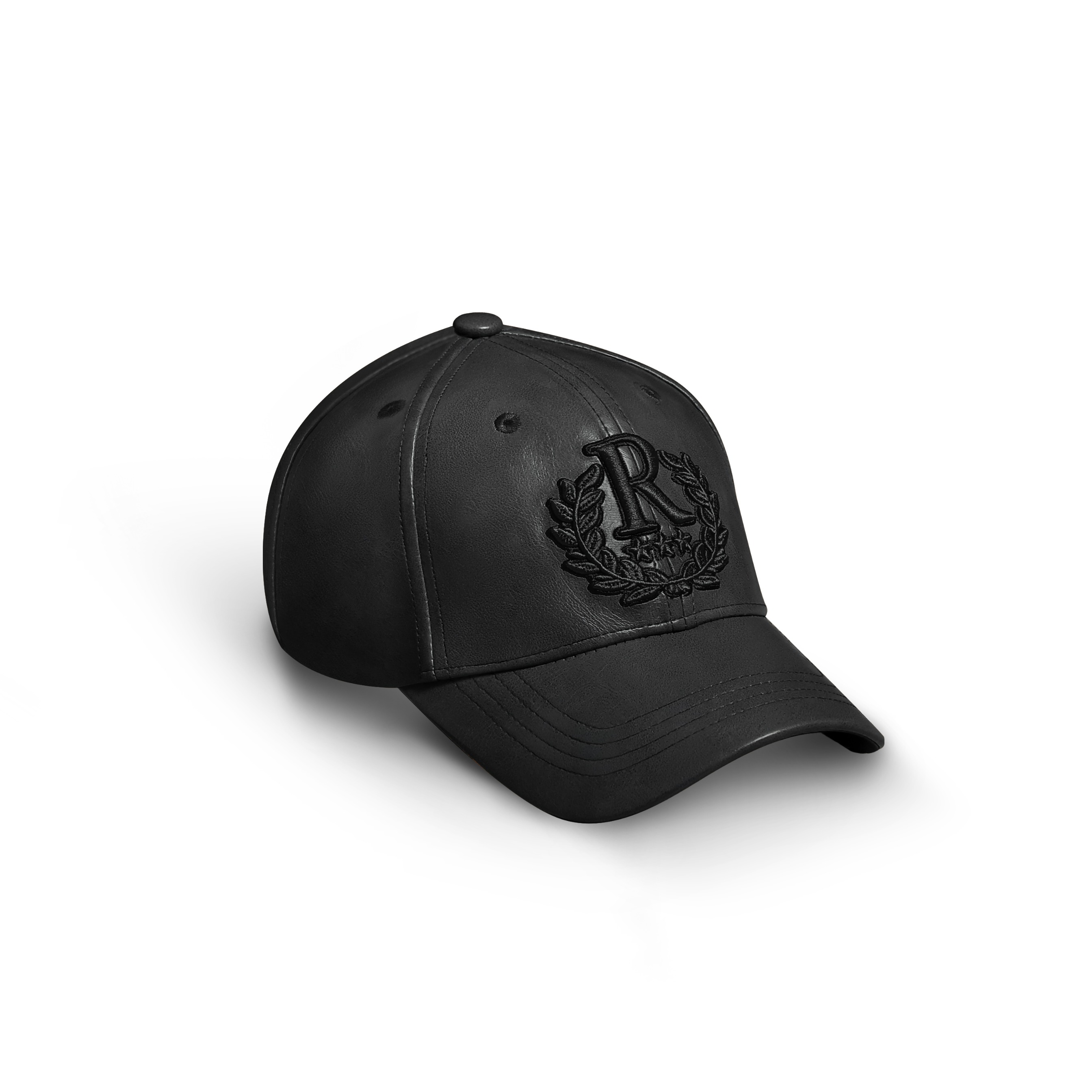 RUCAS Crown Black Leather Cap