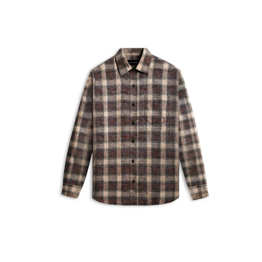 Image of RUCAS Brown Marble Flannel Shirt