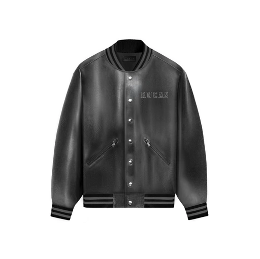 Image of RUCAS Initial Gradient Leather Jacket - Grey
