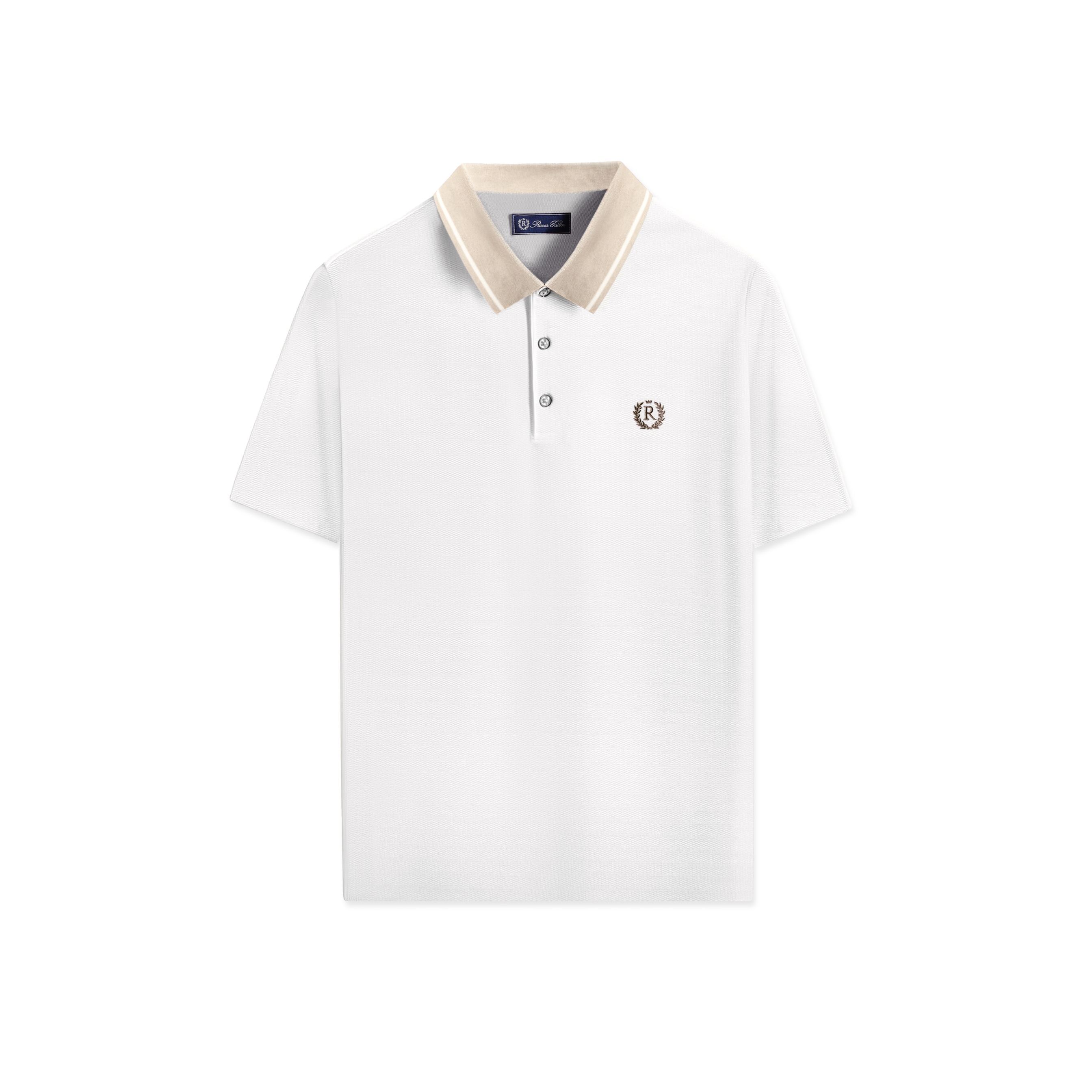 RUCAS Tailor Two Tone Rib Polo Shirt - White
