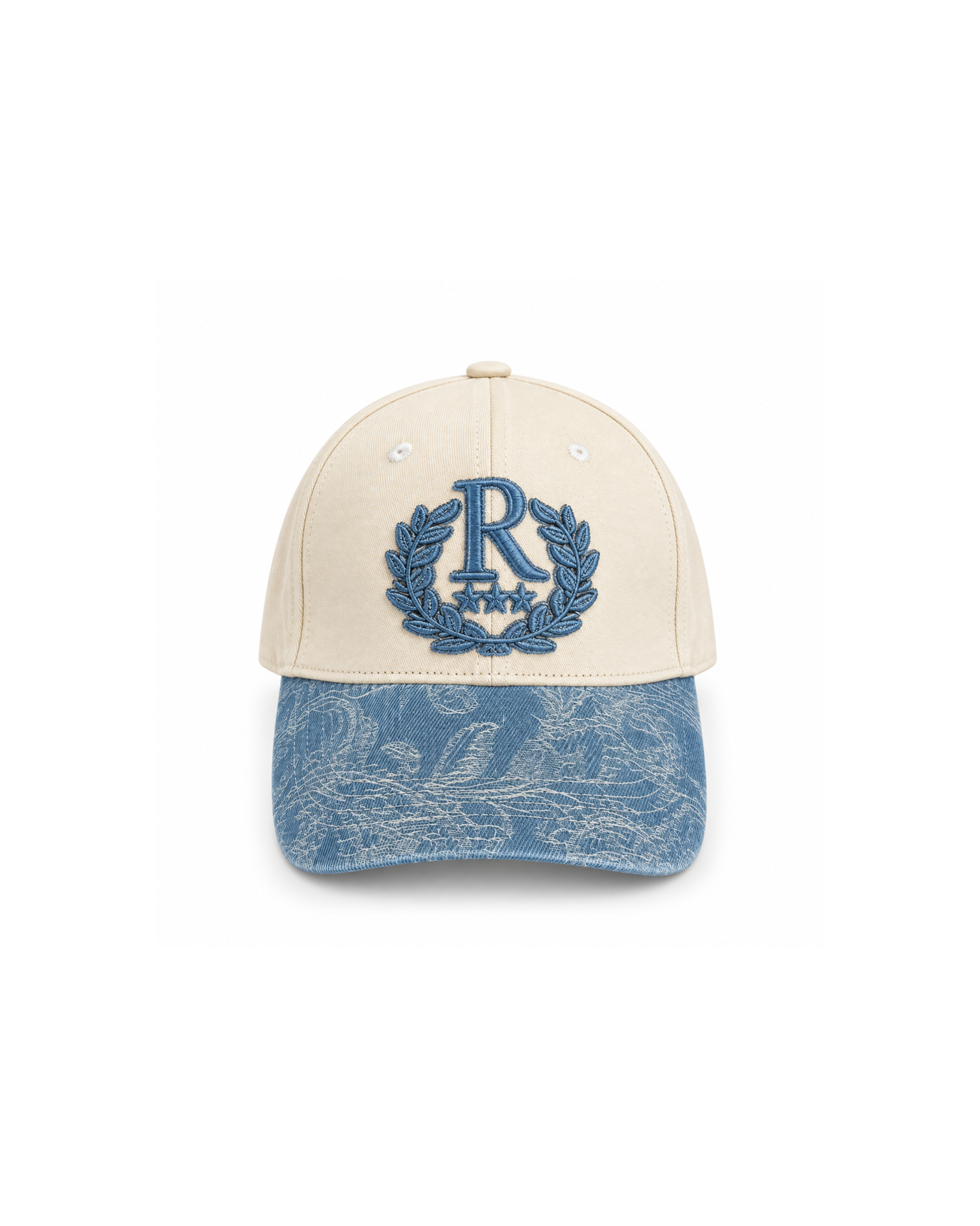 RUCAS Blue Denim Pattern Two Tone Cap