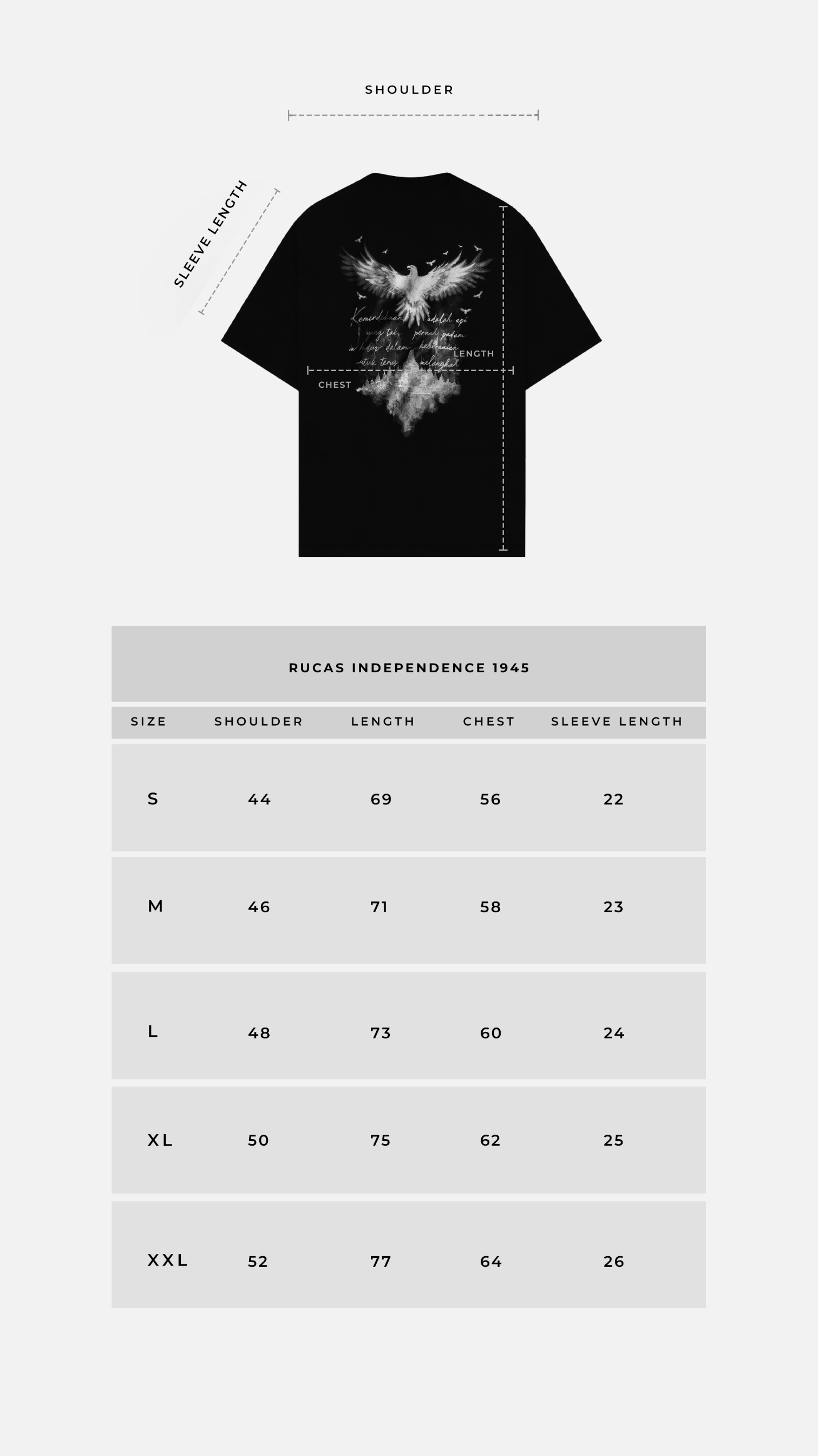 RUCAS Independence 1945 Tee - BLACK