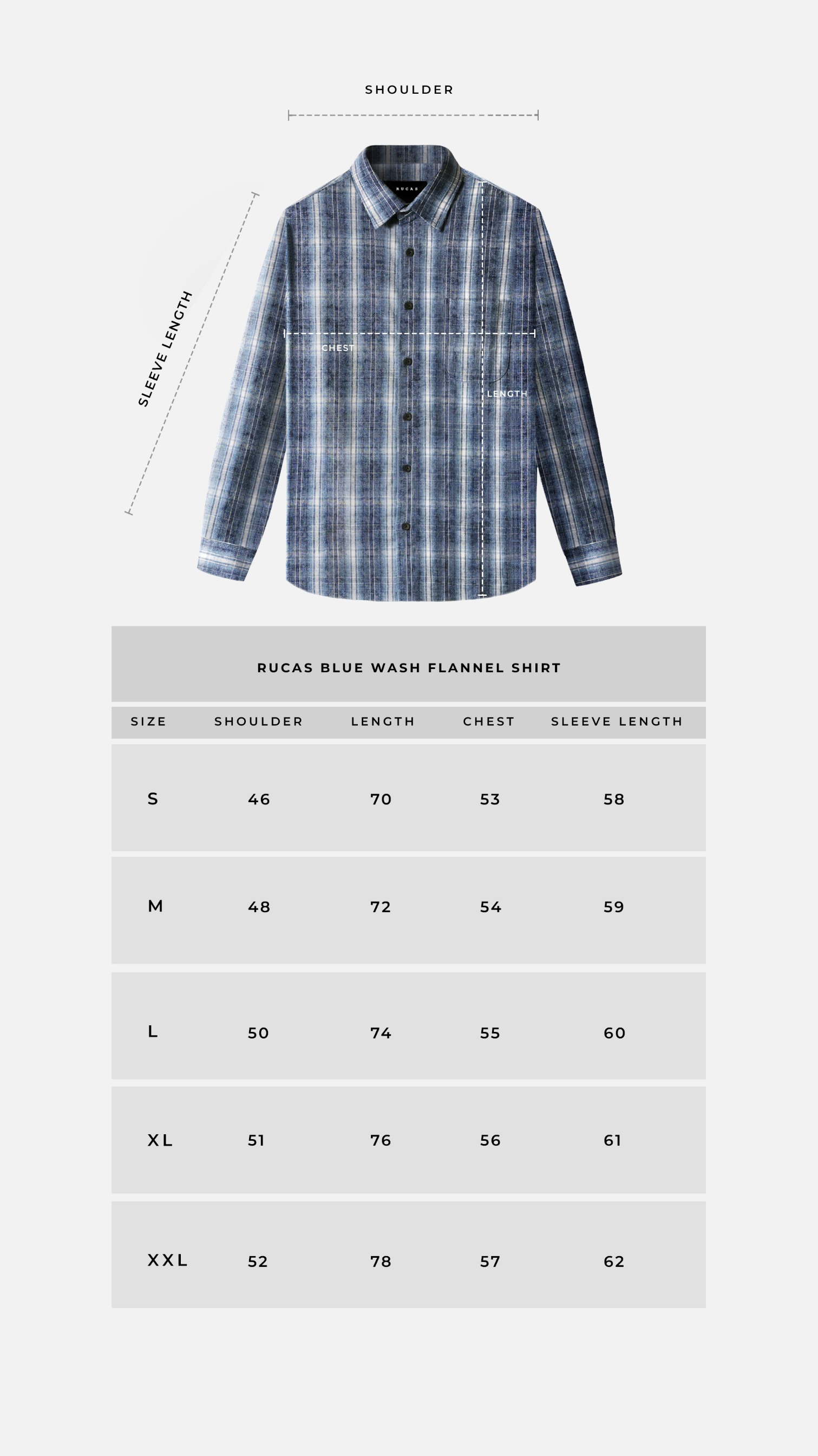 RUCAS Blue Washed Flannel Shirt