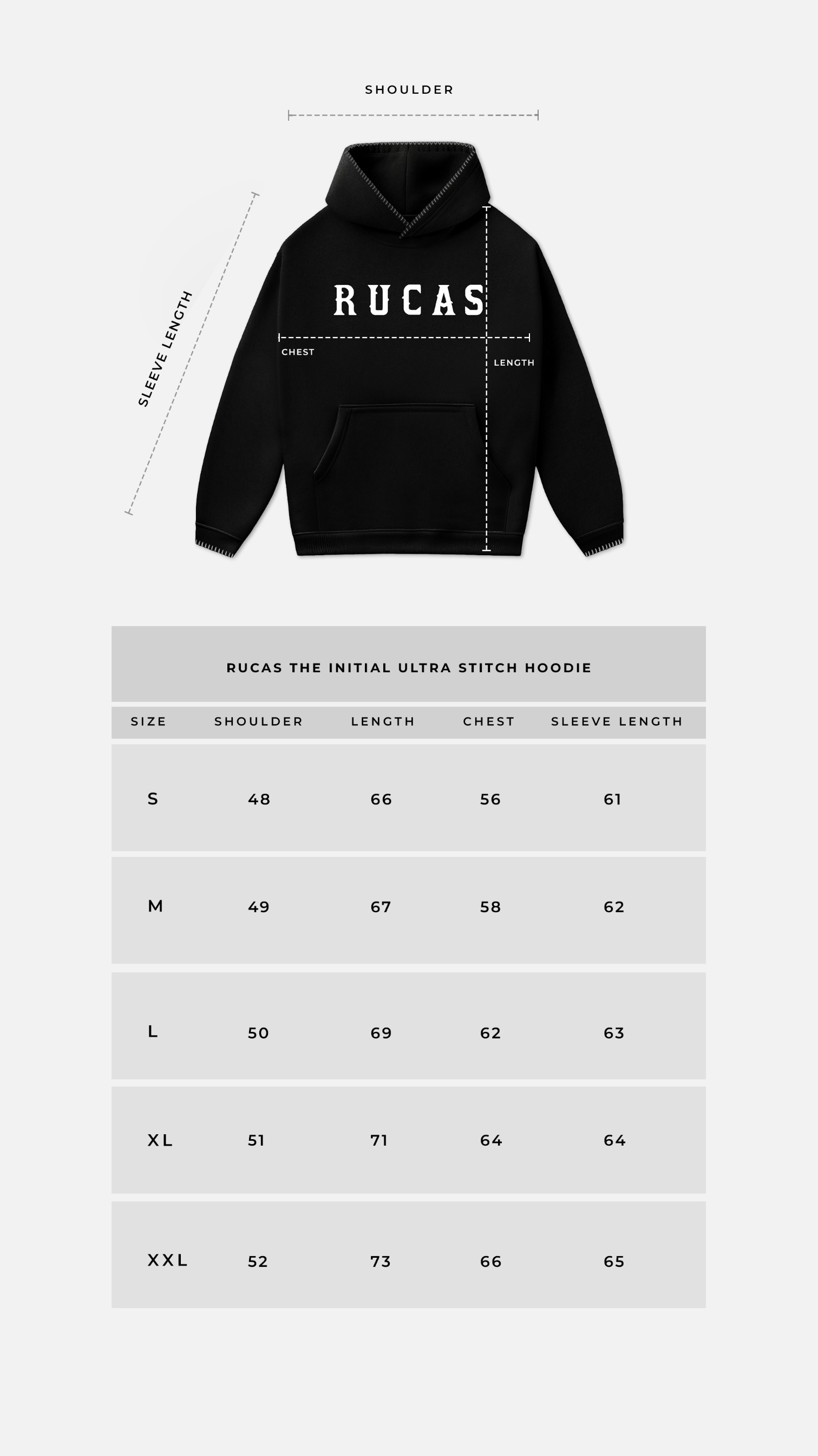 RUCAS Initial Ultra Stitch Hoodie