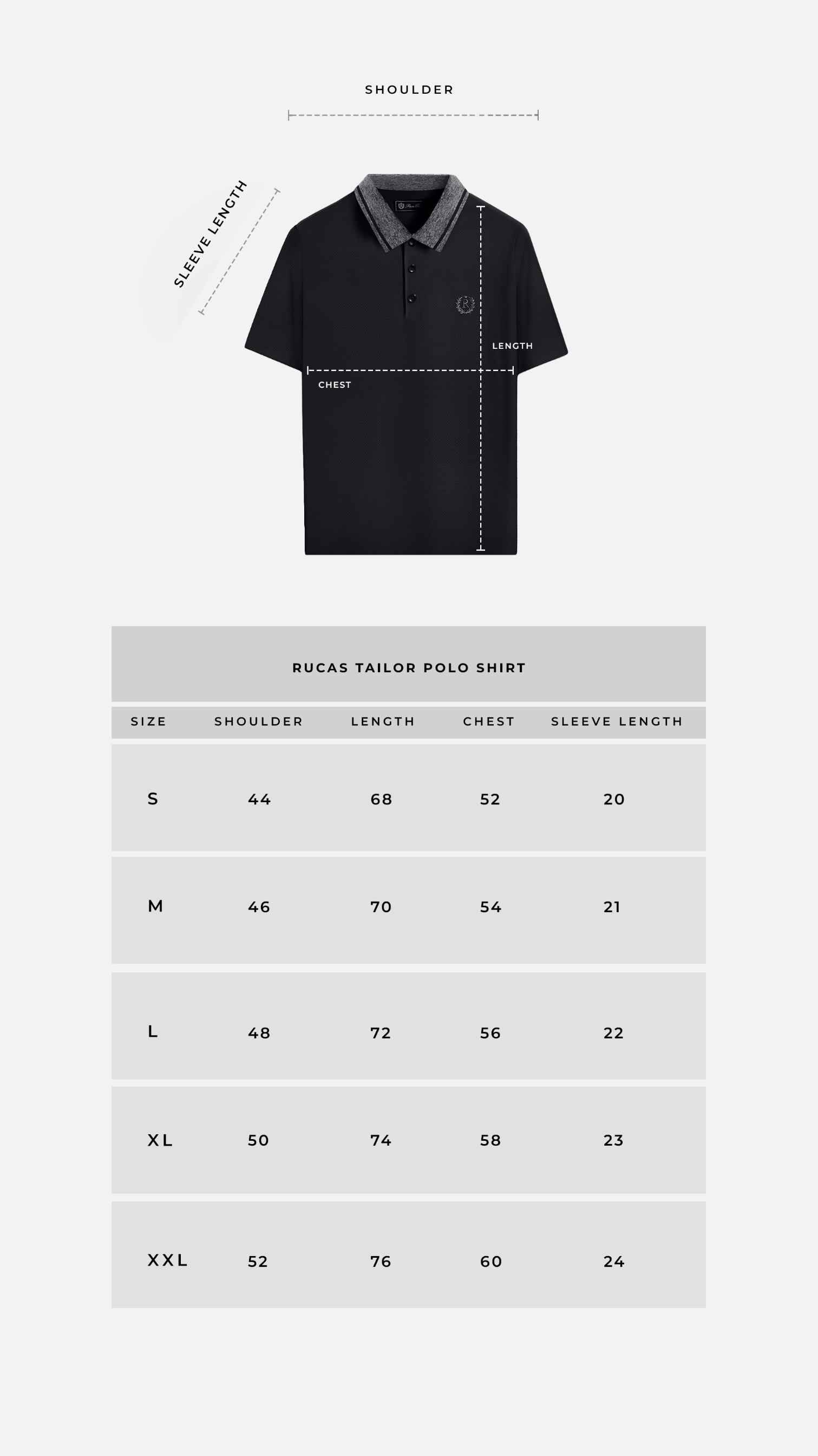 RUCAS Tailor Two Tone Rib Polo Shirt - Black