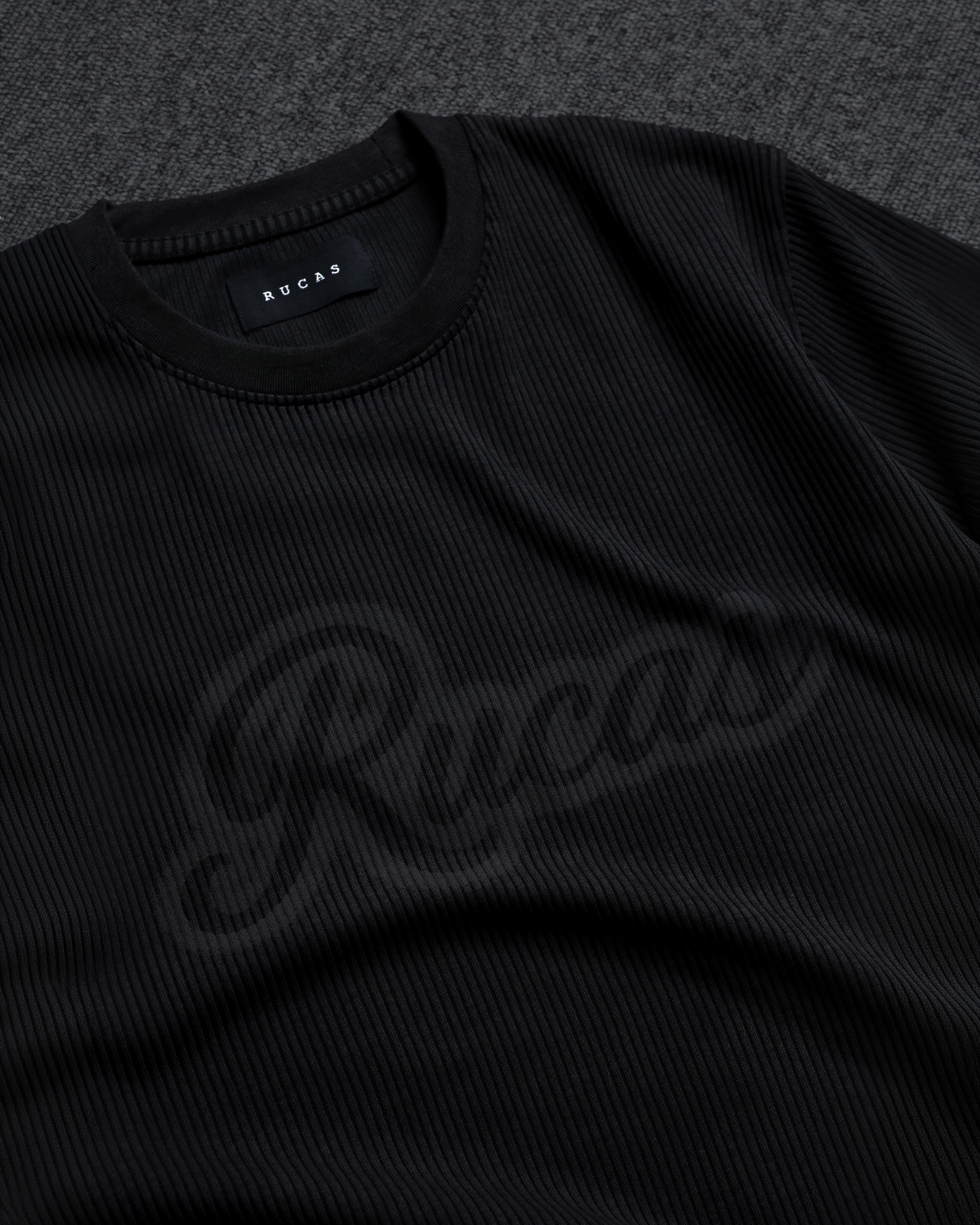 RUCAS Initial Special Material Washed Tee - Black/Grey