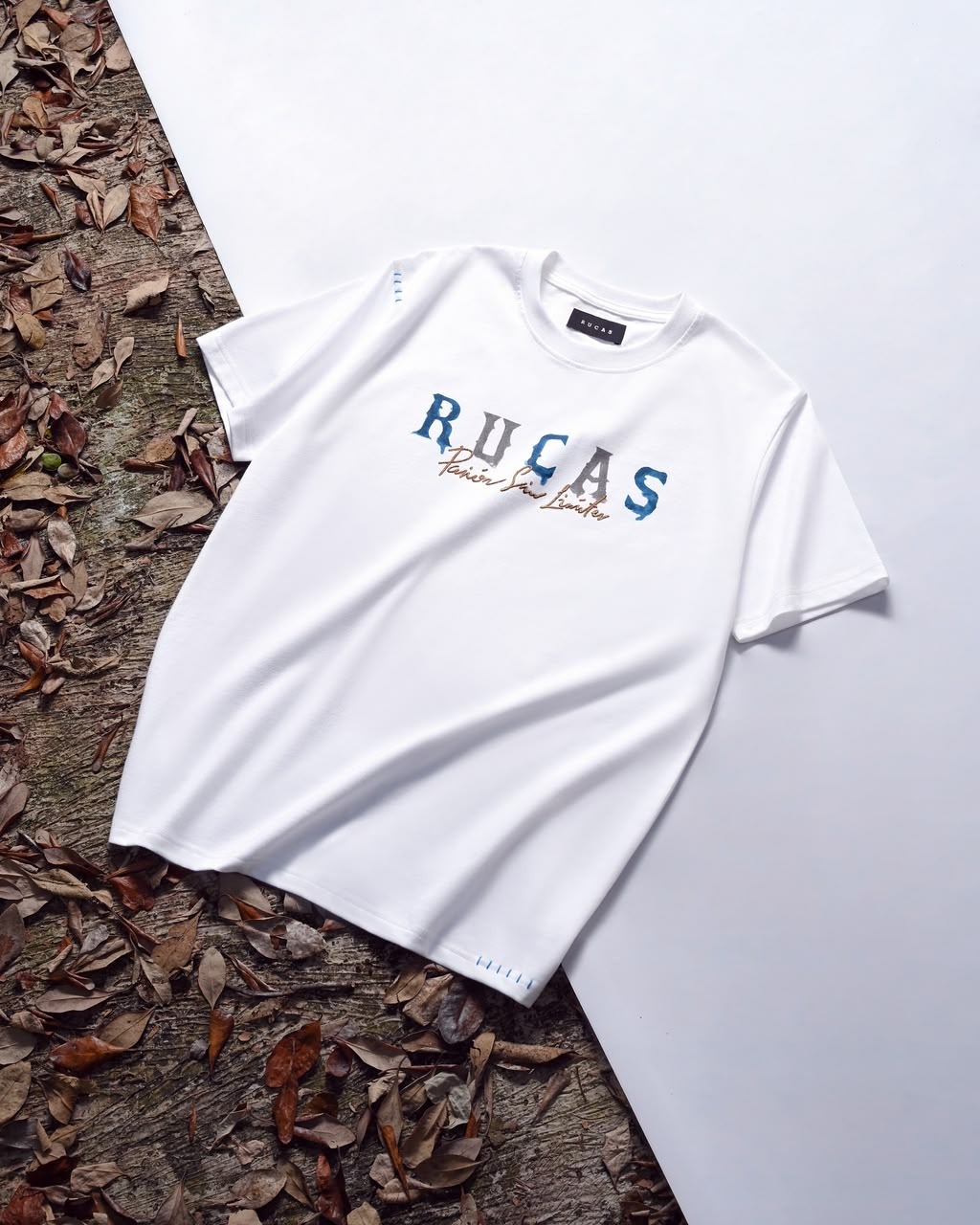 RUCAS Initial Art Painting Edition Tee - BLUE / GREY