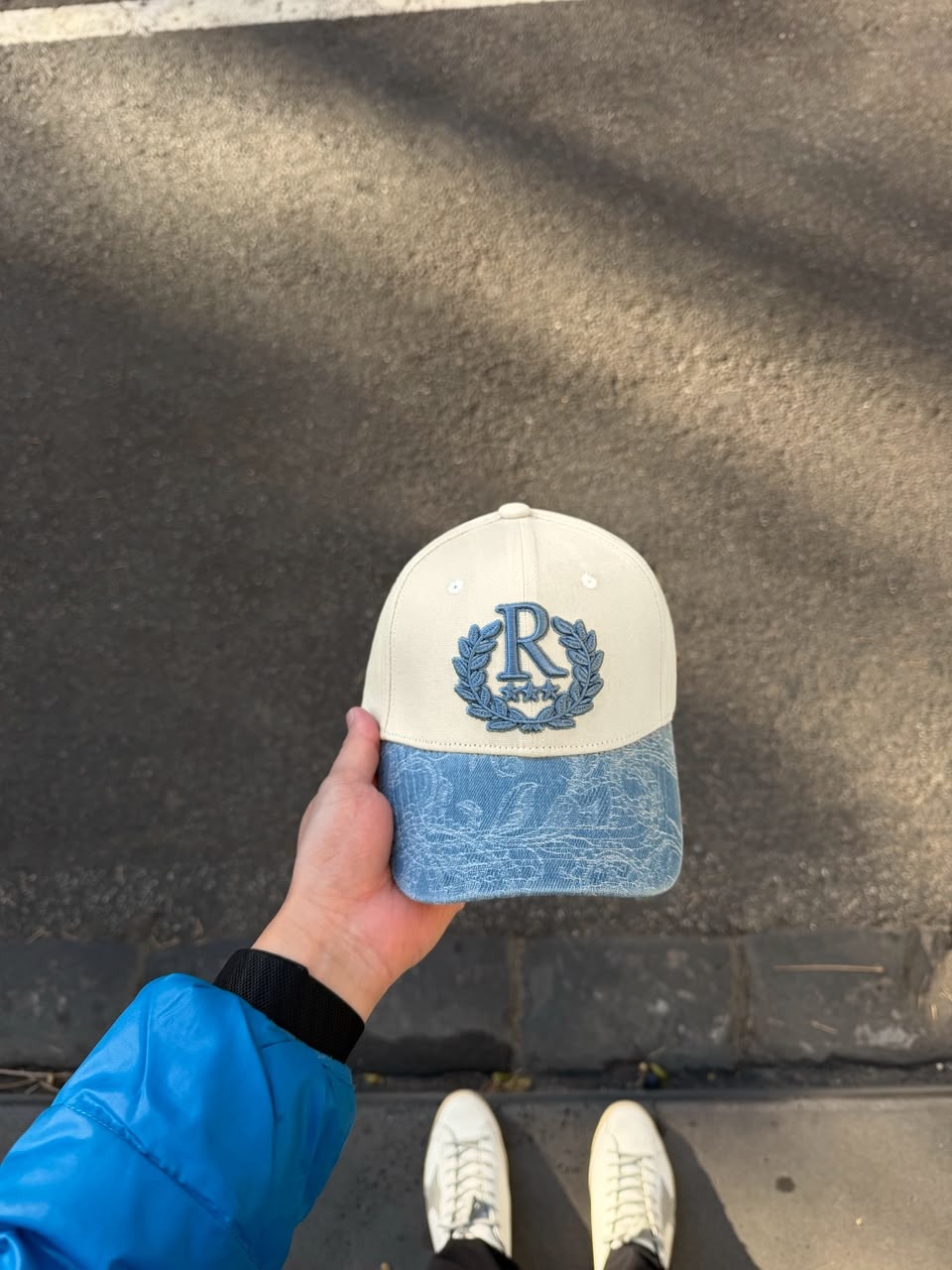 RUCAS Blue Denim Pattern Two Tone Cap