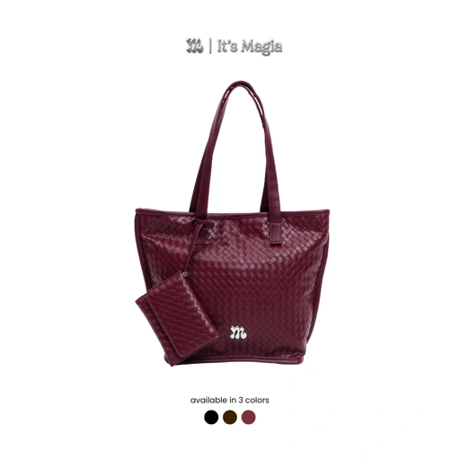 Image of [NEW BAG] MAGIA Sora Woven Leather Totebag