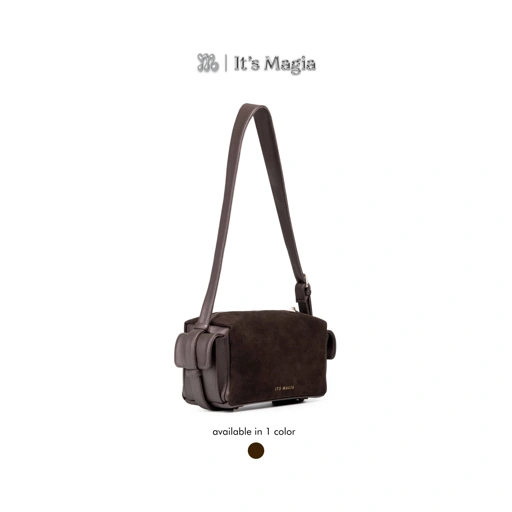 Image of MAGIA Loaf Bag Coffee Suede Leather Totebag
