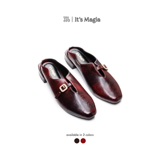 Image of  MAGIA Eve Burgundy Leather Woman Mules