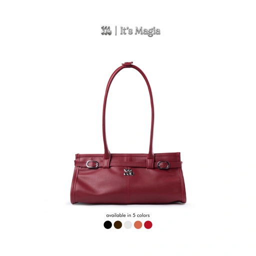 Image of ITS MAGIA Rebecca Bag Jetblack Leather Shoulderbag new
