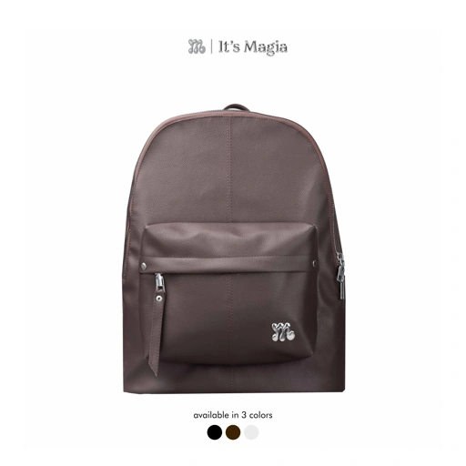Image of ITS MAGIA Ruby Black Leather Backpack Ransel Tas Wanita