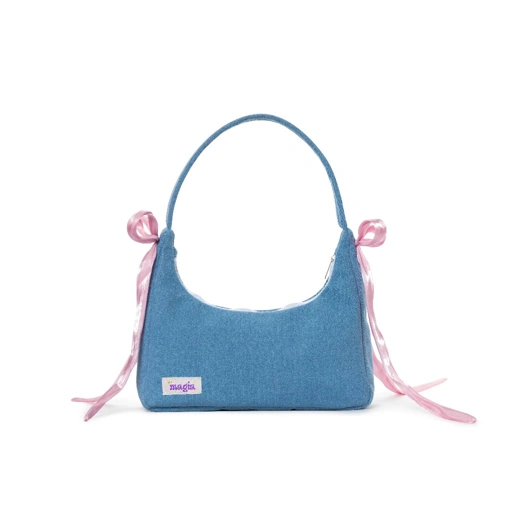 Image of ITS MAGIA Grace Bag Denim With Ribbon Coquette
