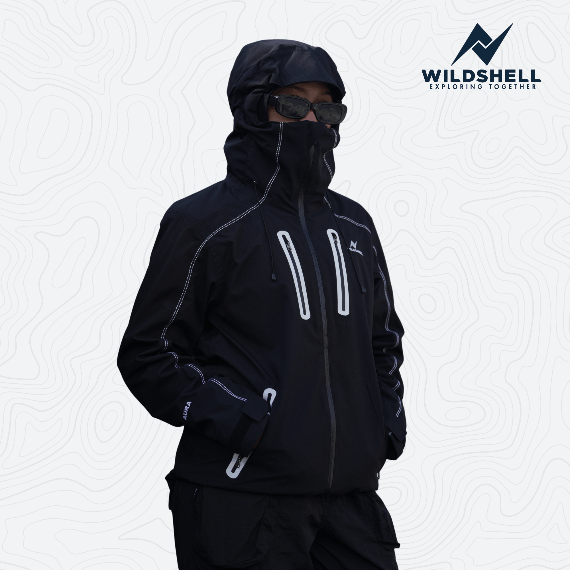 WILDSHELL - Jaket Gunung Gorpcore Aura Series 100% Waterproof
