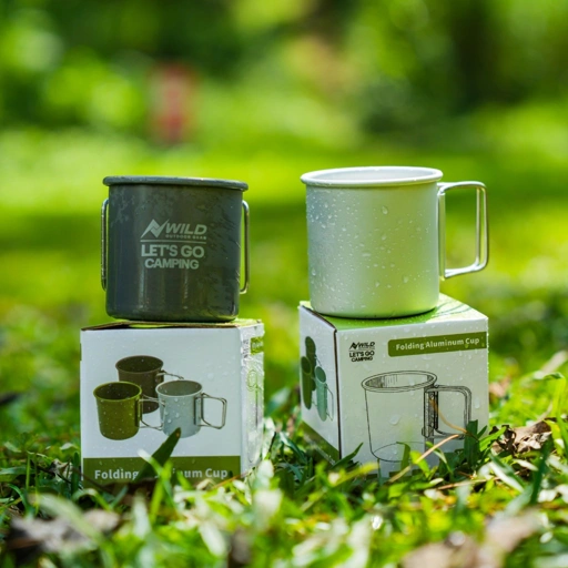 Image of CANGKIR CAMPING FOLDING ALUMUNIUM CUP MERK WILDGEAR 300ML
