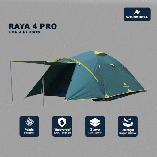 Image of Tenda Camping Wildshell Raya 4 Pro Aluminium Alloy UPF 50+