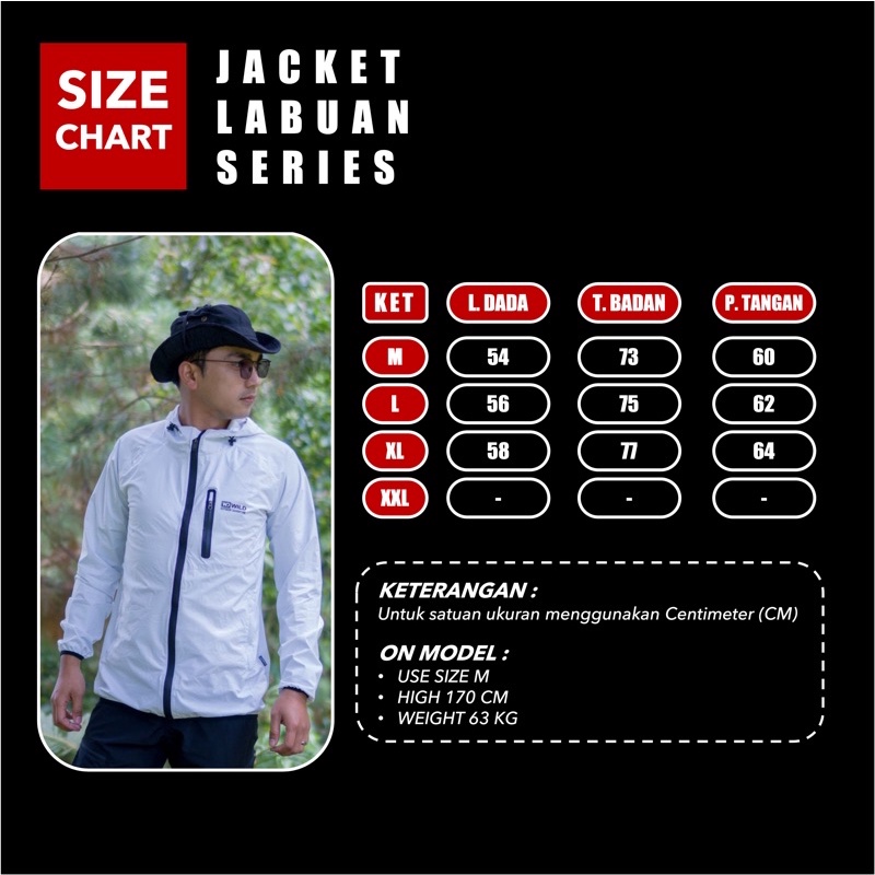 JAKET ULTRALIGHT SERIES LABUAN WILD OUTDOOR 100% waterproof