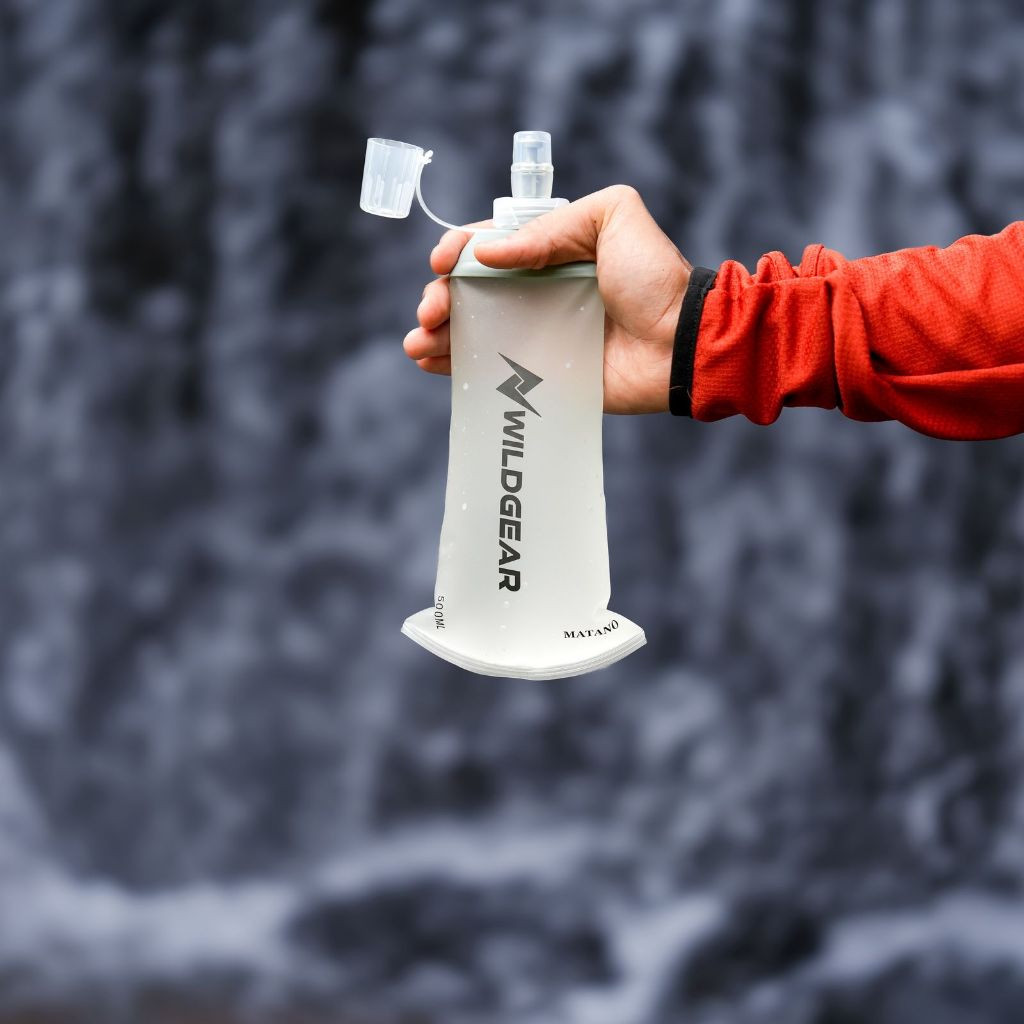 BOTOL MINUM LIPAT 500ml - Foldable soft Flask 500ml trail running MATANO WILDSHELL
