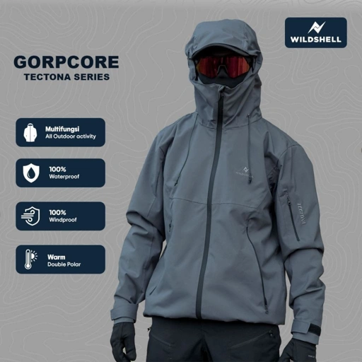 Image of WILDSHELL - Jaket Gunung Gorpcore Tectona Series 100% Waterproof