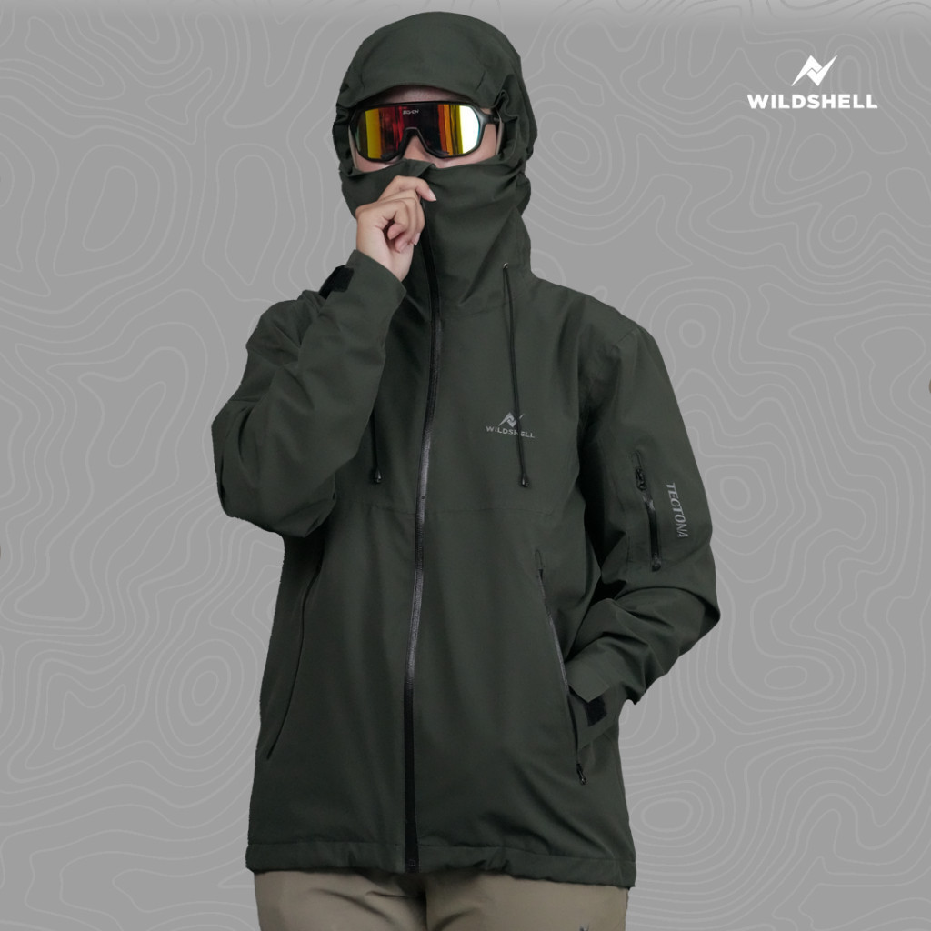 Jaket Gunung Gorpcore Tectona Series 100% Waterproof dari Brand WILDSHELL
