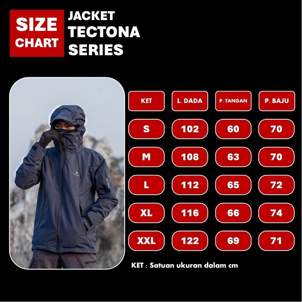 Jaket Gunung Gorpcore Tectona Series 100% Waterproof dari Brand WILDSHELL