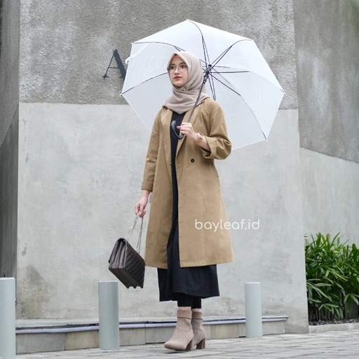 Image of Rose Long Coat Material Soft Canvas