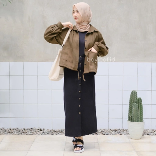 Image of Kanza Jacket Wanita Material Canvas