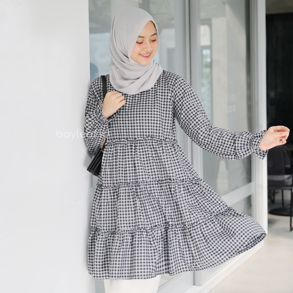 Sienna Plaid Black-White Tunic